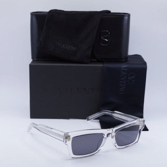 Valentino V-SHARP VLS-134C Rectangle Sunglasses - Transparent\Grey - Picture 5 of 10